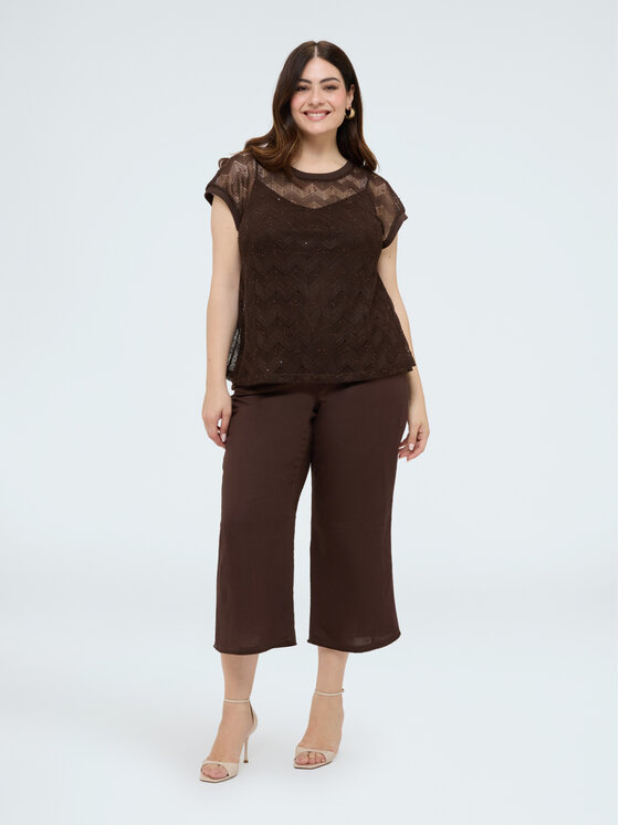Fiorella Rubino Fiorella Rubino T-Shirt G006L009530N022 Brązowy Regular Fit
