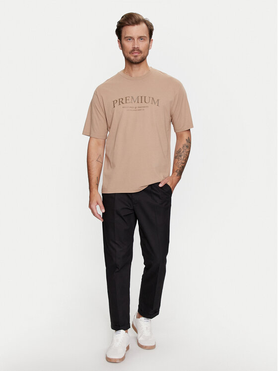 Jack & Jones Jack & Jones T-Shirt Jprbluwinston 12255611 Brązowy Regular Fit