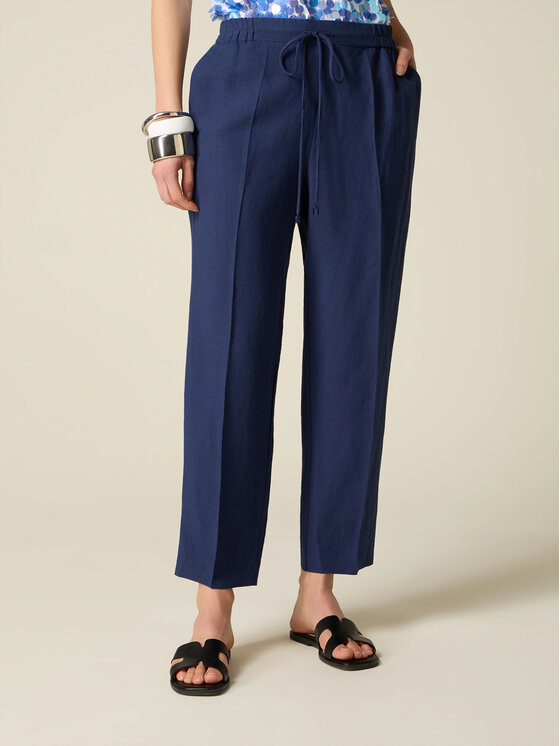 Oltre Oltre Pantaloni di tessuto P073J002583N034 Blu Regular Fit