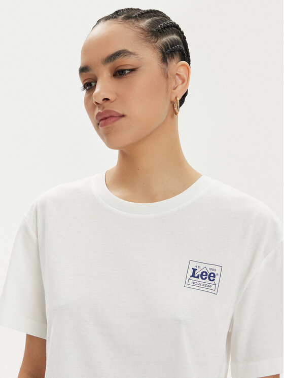 Lee Lee Футболка 112350206 Écru Relaxed Fit