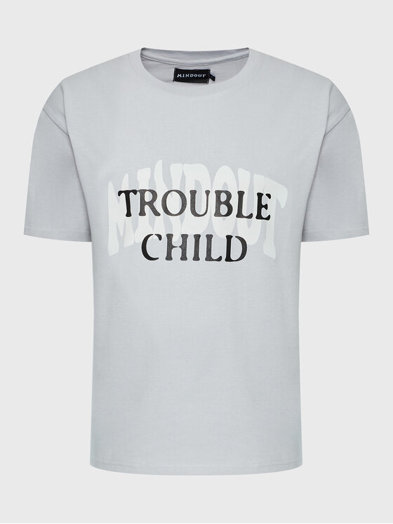 mindout t-shirt unisex trouble child gris oversize