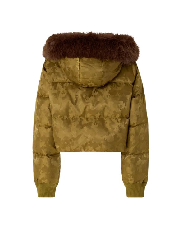 PINKO PINKO Kurtka puchowa 107725A3LZ PIASTRAIA IMBOTTITO RASO TECNI Zielony Regular Fit
