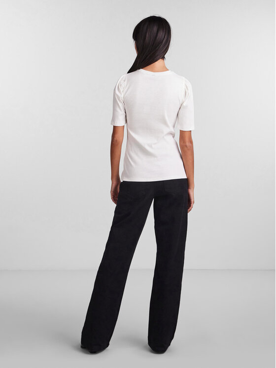 Pieces Pieces T-Shirt 17133700 Biały Slim Fit