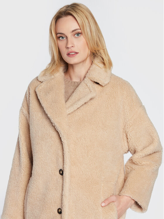 Weekend Max Mara Weekend Max Mara Cappotto in shearling Salmone 50160323 Beige Regular Fit