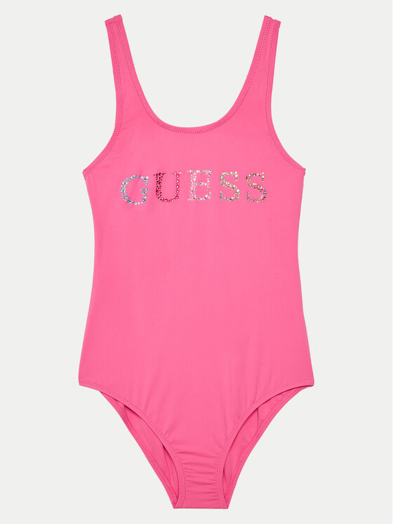 Dětské Jednodílné plavky Guess, Velikost:16Y, Barva: Růžová, J4GZ03 MC040