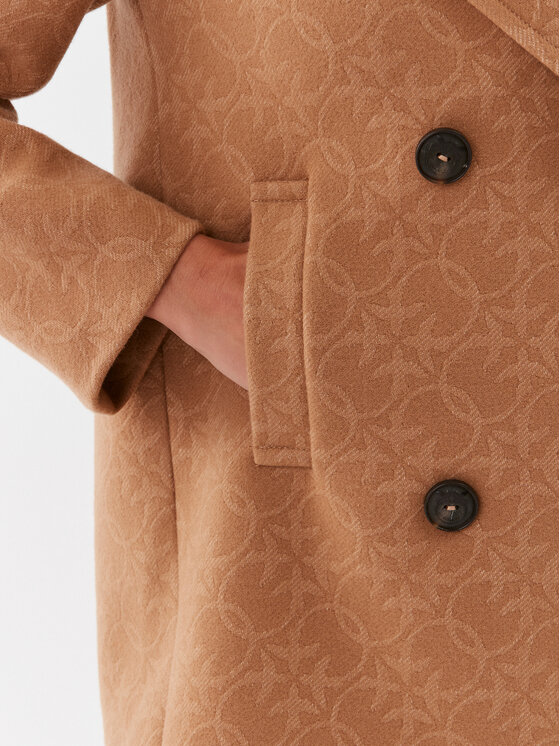 PINKO Pinko Płaszcz wełniany 101875 Y82W Brązowy Regular Fit