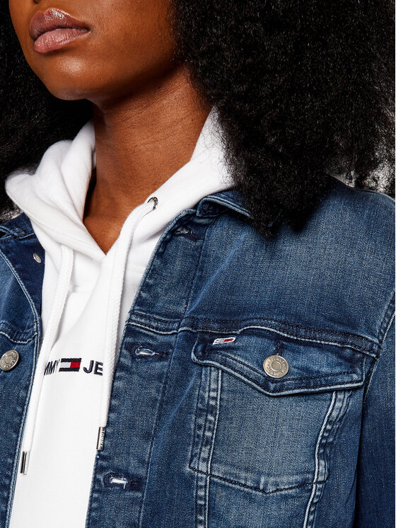 Tommy Jeans Tommy Jeans Traper jakna Vivianne DW0DW09219 Tamnoplava Slim Fit