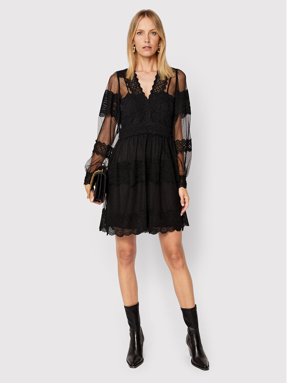 TWINSET TWINSET Kokteilinė suknelė 222TP2252 Juoda Regular Fit