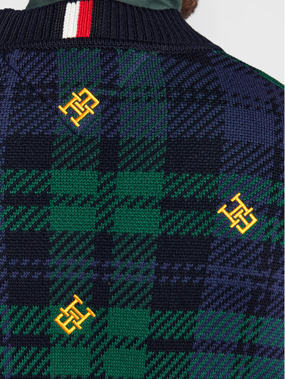 Tommy Hilfiger Tommy Hilfiger Kardigan Monogram MW0MW29037 Granatowy Regular Fit