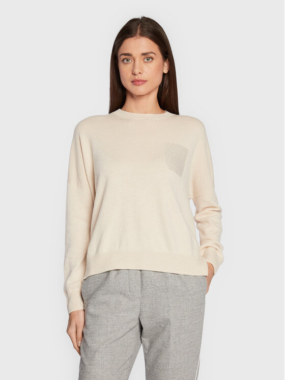 Peserico Peserico Džemper S99286F12 Écru Regular Fit