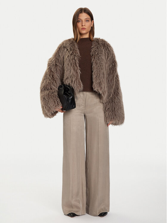 Eleh Eleh Kožešina Grigio Fango EFW250306 Hnědá Regular Fit