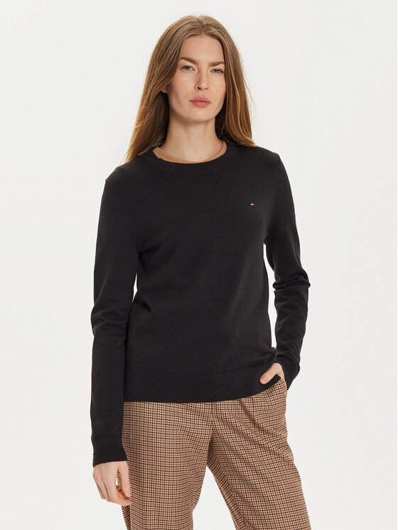 Damski Sweter Tommy Hilfiger, Rozmiar XL, Czarny, WW0WW44984