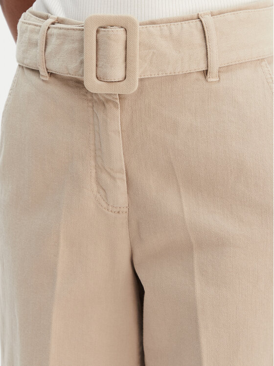 Marella Marella Kalhoty z materiálu Nicchia 2613131074 Béžová Regular Fit