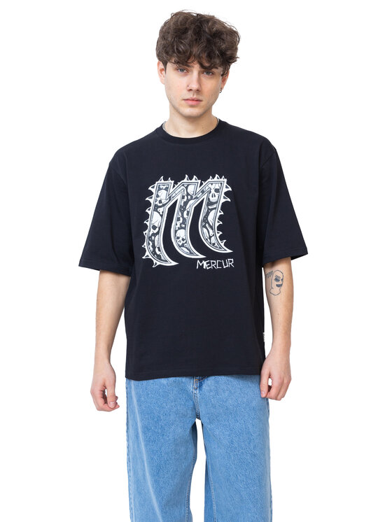 Mercur Mercur T-Shirt Spike Czarny Comfortable Fit