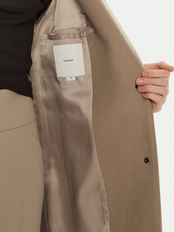 Calvin Klein Calvin Klein Vilnonis paltas K20K207701 Smėlio Regular Fit