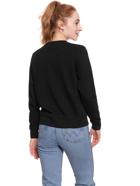 Wrangler Wrangler Bluza CREW SWEAT Czarny Regular Fit