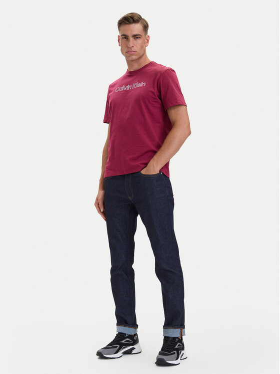 Calvin Klein Calvin Klein Tričko 30s Logo Graphic LV04LH800G Tmavo ružová Regular Fit