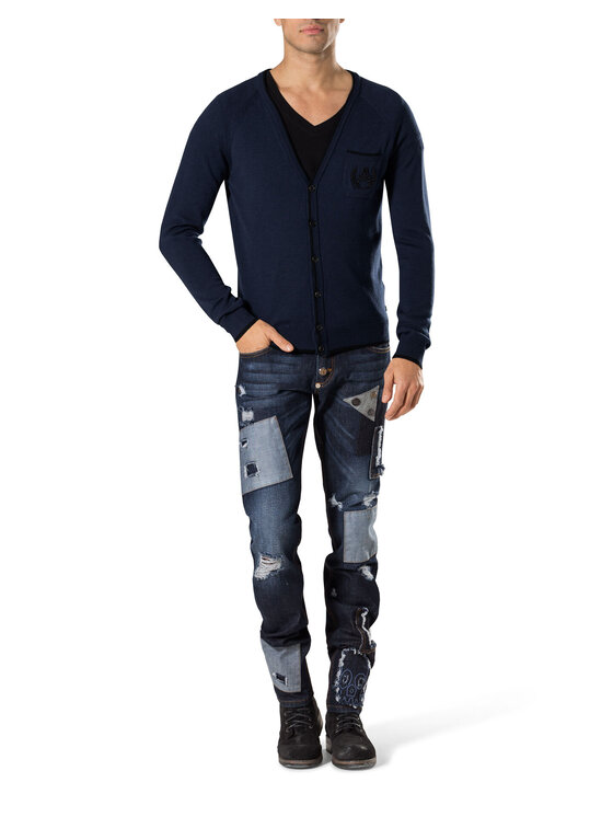PHILIPP PLEIN PHILIPP PLEIN Kardigán 30780 Modrá Regular Fit