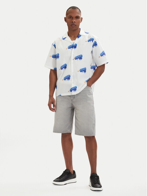 HUGO HUGO Srajca Eligino 50561691 Bela Relaxed Fit