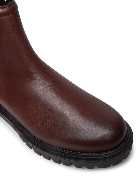 Tommy Hilfiger Tommy Hilfiger Klassische Stiefeletten Casual Hilfiger Chunky Lth Chels FM0FM05197 Braun