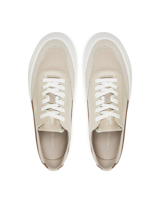 Calvin Klein Jeans Calvin Klein Jeans Laisvalaikio batai Vulc Flatform Low Cv Mix Mg YW0YW01770 Smėlio