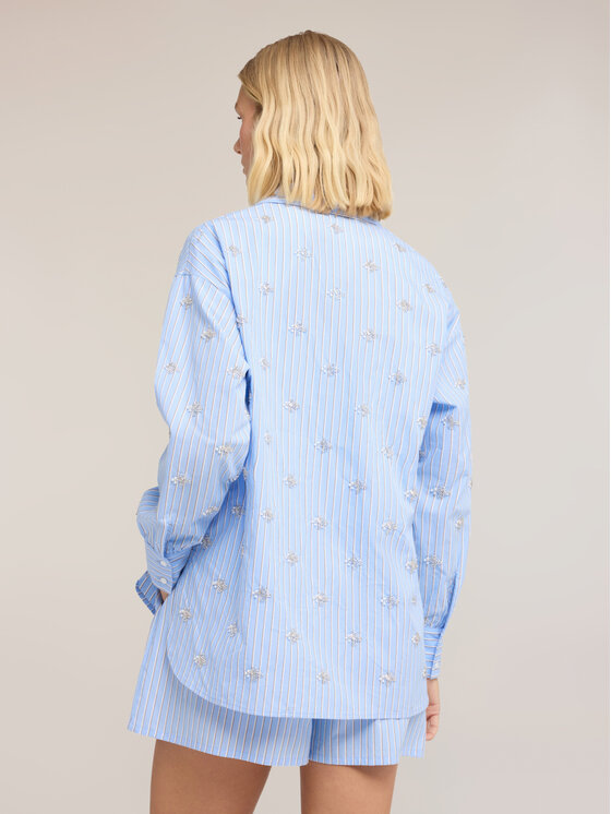 Motivi Motivi Camicia 5025W000526N0R4 Turchese Over Fit