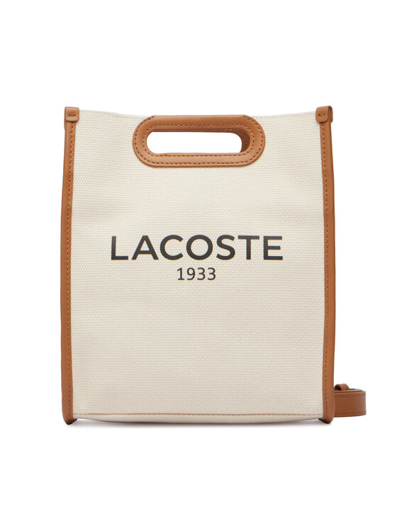 Lacoste Lacoste Ročna torba Small Heritage Canvas Tote NF5232TD Svetlo bež