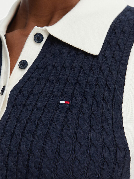 Tommy Hilfiger Tommy Hilfiger Midiseelik Cable Fine WW0WW49614 Tumesinine Regular Fit