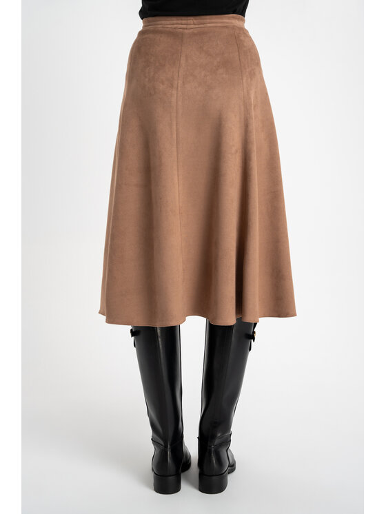 CLICK CLICK Φούστα midi 70-755 Σκούρο μπεζ Classic Fit