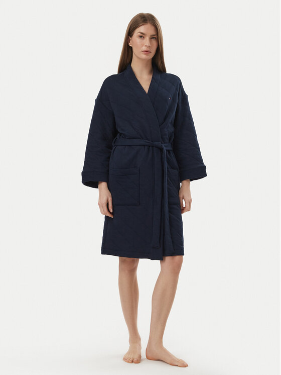 Tommy Hilfiger Tommy Hilfiger Chalatas UW0UW06609 Tamsiai mėlyna