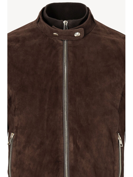 Castellani Castellani Kurtka skórzana Lucca Brązowy Regular Fit