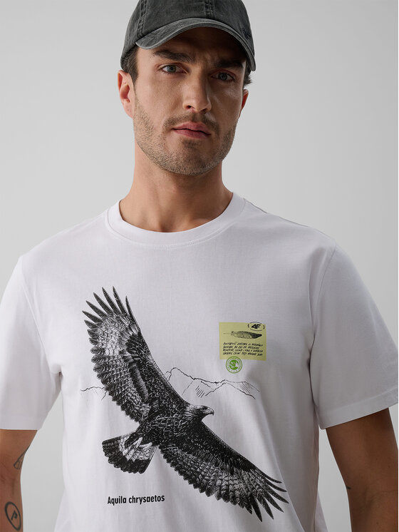 4F 4F T-shirt OVERLAND Bianco Regular Fit