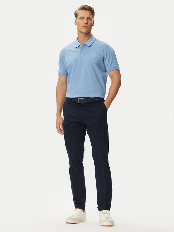 Beverly Hills Polo Club Beverly Hills Polo Club Тениска с яка и копчета P-SS26M-P450106 Светлосин Regular Fit