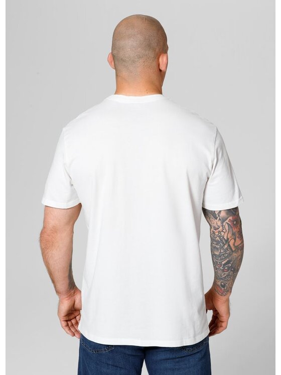 PITBULL PITBULL T-Shirt Koszulka Garment Washed USA Cal S Biały Regular Fit