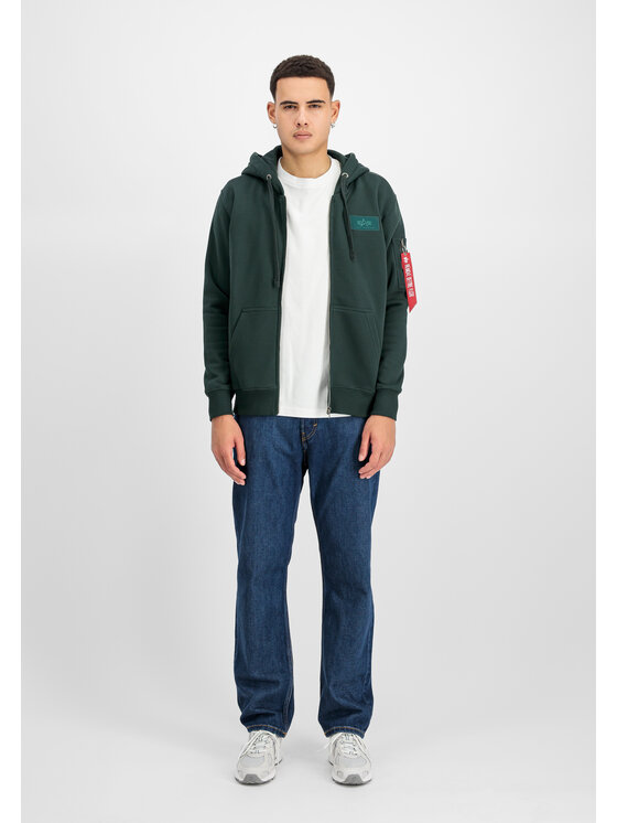 Alpha Industries Alpha Industries Bluza Backprint Zip Hoodie Zielony Regular Fit
