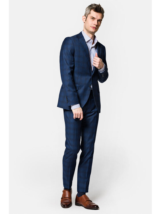 Lancerto Lancerto Garnitur GA073222000004 Granatowy Slim Fit