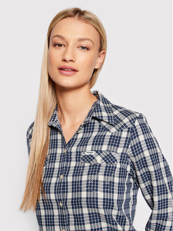 Wrangler Wrangler Särk Western W5N13OX9I 112146157 Tumesinine Slim Fit