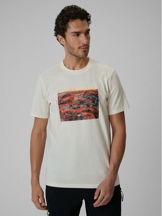 4F 4F T-Shirt LIMITLESS DESERT Biały Regular Fit