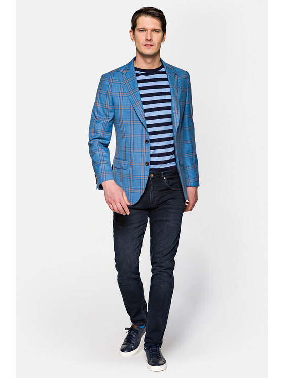 Lancerto Lancerto Marynarka Limeria Niebieski Slim Fit