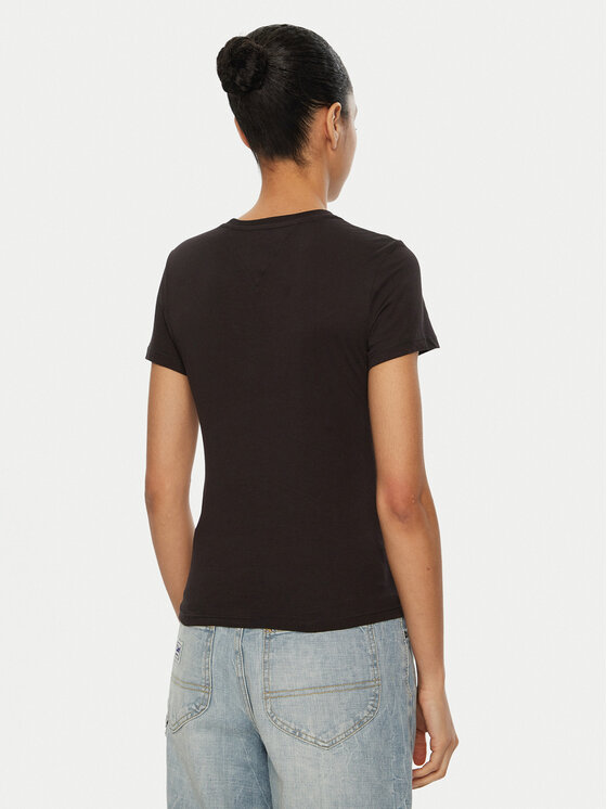 Tommy Jeans Tommy Jeans T-Shirt Essential DW0DW19447 Czarny Slim Fit