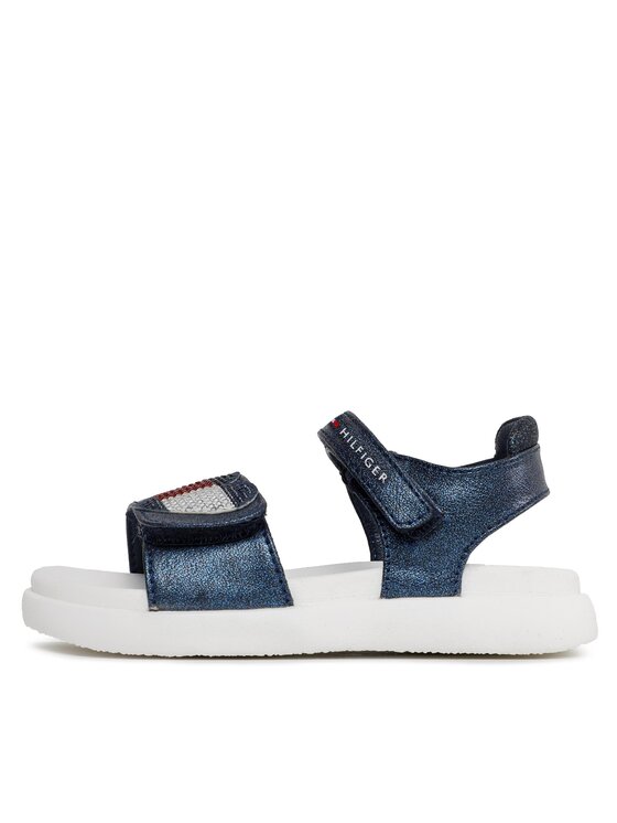 Tommy Hilfiger Tommy Hilfiger Sandały Strass Heart Velcro Sandal T1A2-32752-1367 S Granatowy