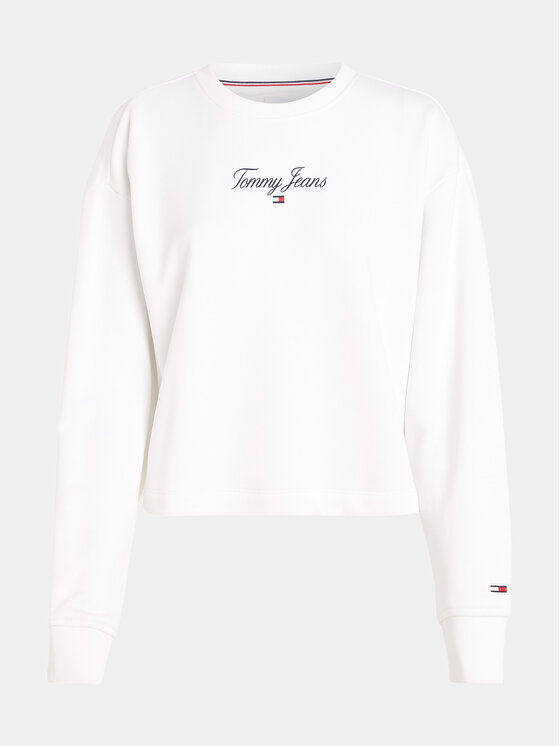 Tommy Jeans Tommy Jeans Felpa Essential Logo DW0DW16140 Bianco Relaxed Fit
