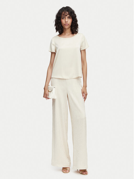 Guess Guess Παντελόνι υφασμάτινο W6GB2 8W2103 Ανοιχτό μπεζ Wide Leg