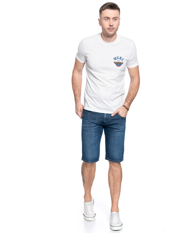 Wrangler Wrangler T-shirt SS GLOBE TEE Bianco Regular Fit