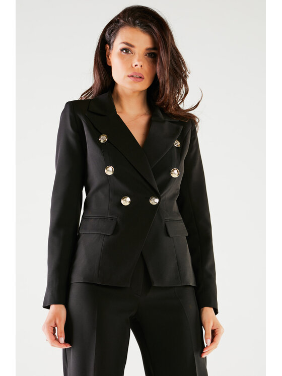 Awama Awama Giacca da abito A441 Nero Basic Fit