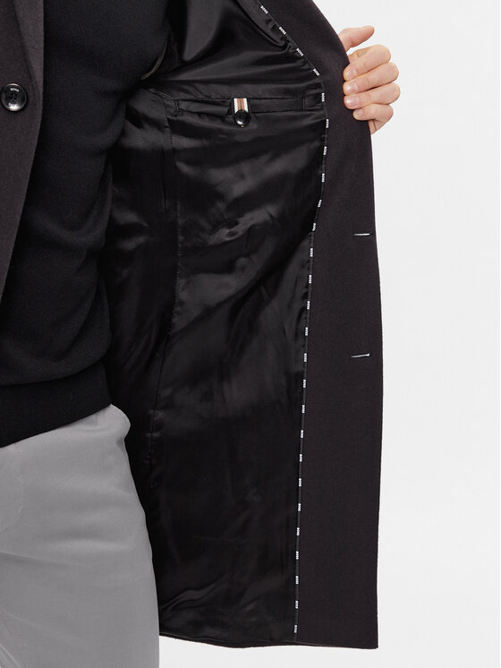 BOSS Boss Płaszcz wełniany H-Hyde-C-224 50485199 Granatowy Regular Fit