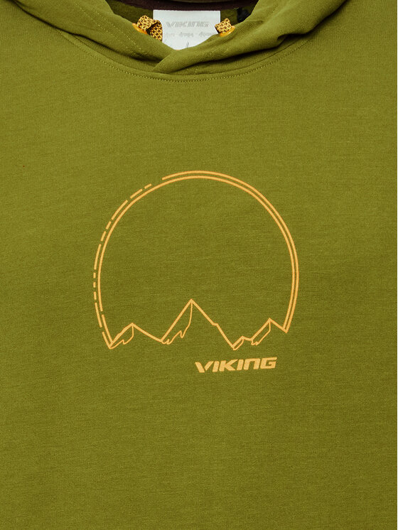 Viking Viking Pulóver Bamboo Panaka Hoodie Man 730/25/3888 Zöld Regular Fit