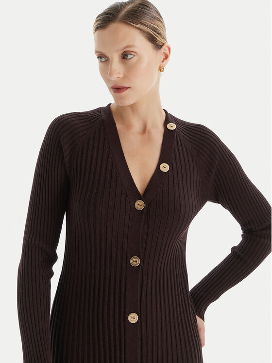 TWINSET TWINSET Trikotažinė suknelė 252TT3400 Ruda Slim Fit