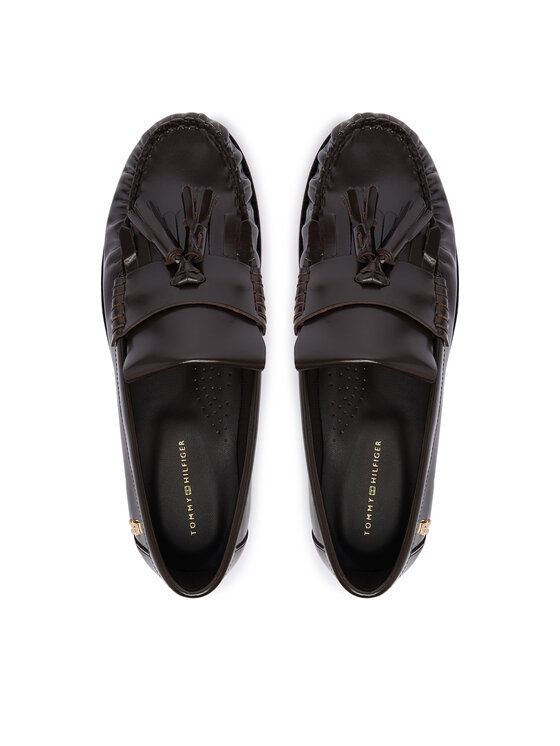 Tommy Hilfiger Tommy Hilfiger Loaferice Tassel Abrasivato FW0FW09460 Tamno smeđa