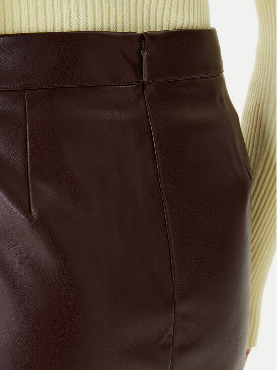 Calvin Klein Jeans Calvin Klein Jeans Φούστα από απομίμηση δέρματος LV047E603G Καφέ Regular Fit